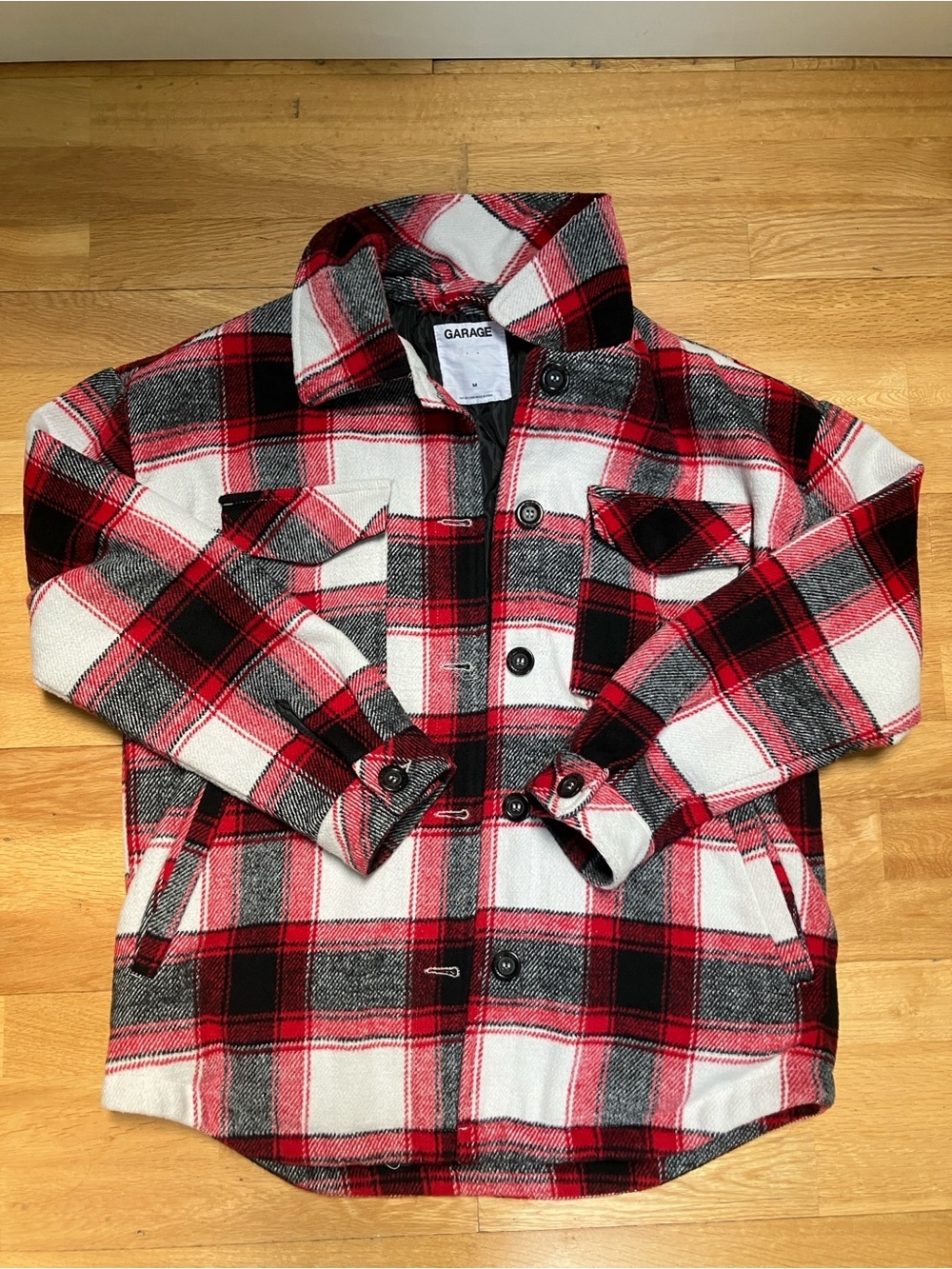 Garage Red, Black & White Plaid Jacket